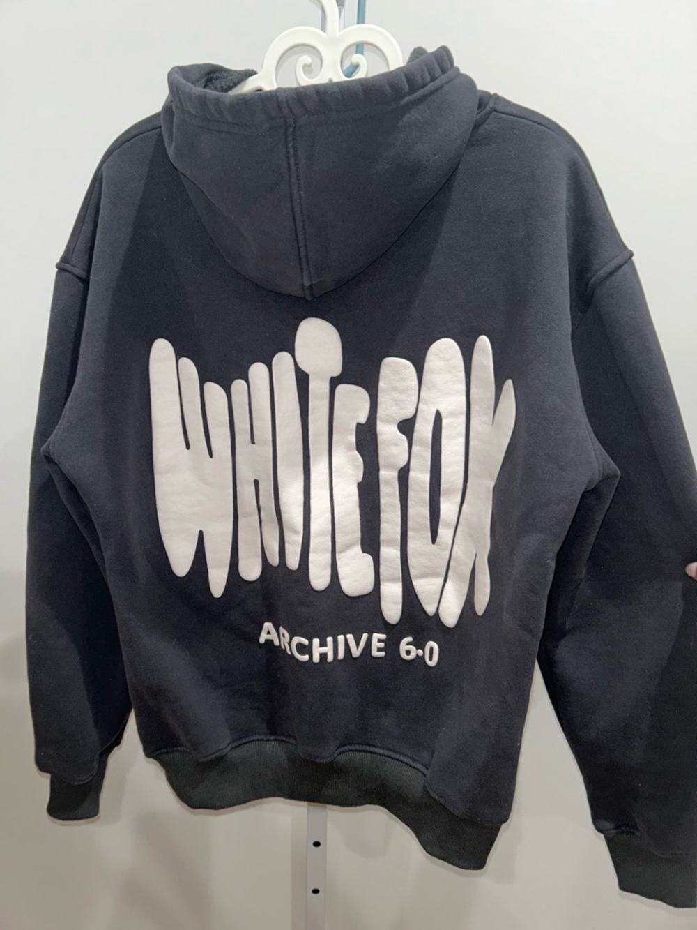 White Fox Boutique Black Hoodie with White Logo